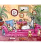 Sighthound Dogs on Sofa Print: Greyhound, Whippet, Lurcher Watercolor Art