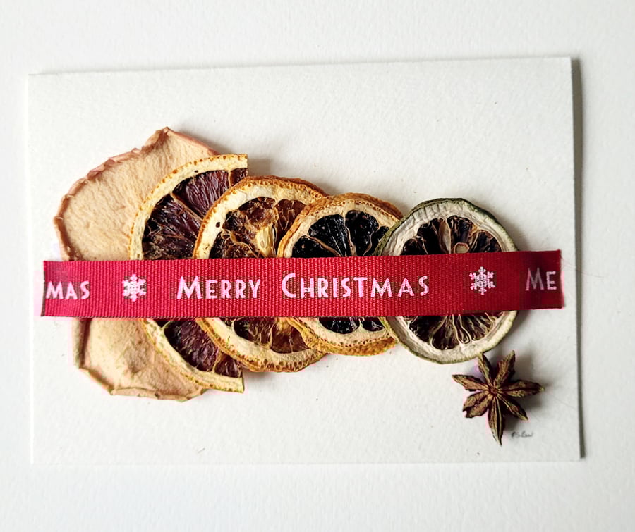 Handmade 'Dried Fruit and Anise' Christmas Greeting Card 