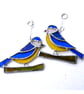 Bluetit Suncatcher Stained Glass British Bird Handmade Blue Tit  - Image 1