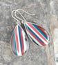 Cornish surfite earrings - teal and copper - Image 3