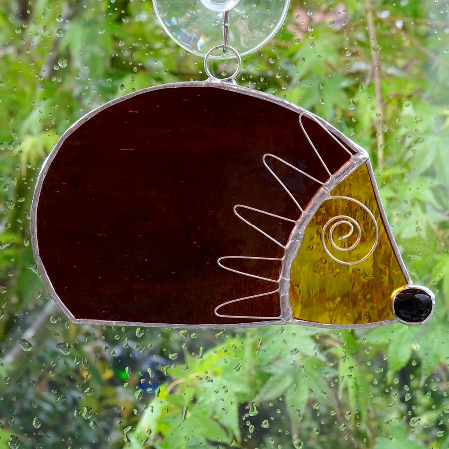 Stained Glass Hedgehog Suncatcher
