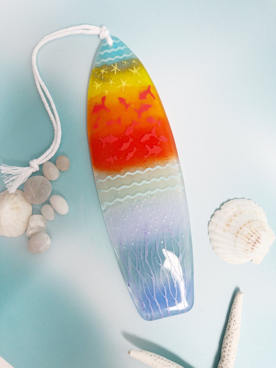 Large Rainbow Glass Surfboard