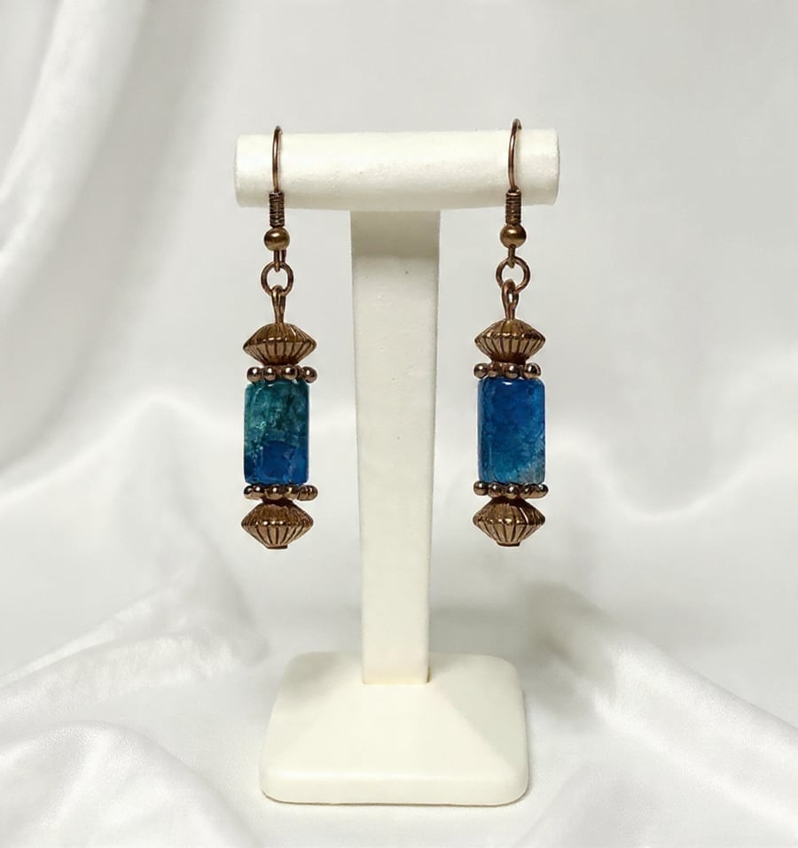 Apatite & Bronze Earrings