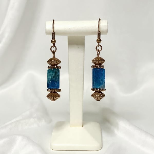 Apatite & Bronze Earrings