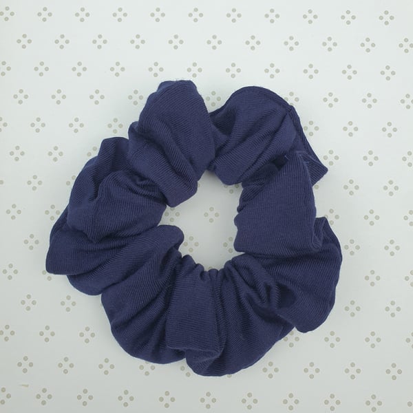 Hair Scrunchie, navy jersey, large