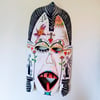 Handpainted red wood tribal mask