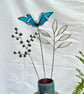 Stained Glass Flower - Handmade 3D Blue Clematis - Silver Finish - Image 2
