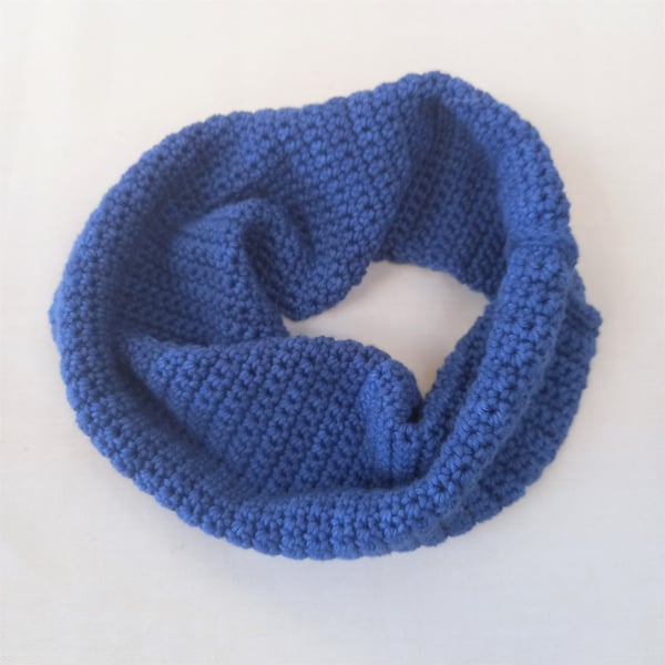 Crochet Cowl Scarf -  Luxury Pima Cotton - Crochet - Phthalo Blue - Peregrine