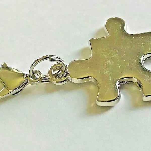 Clip On Autism Awareness High Shine Puzzle Piece Charm 