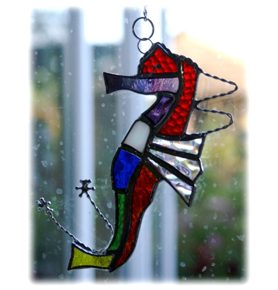 Seahorse Stained Glass Suncatcher Rainbow Handmade  023