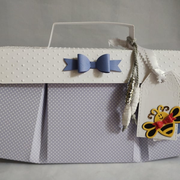 Baby Bee Baby Carry Bag Style Blue Polka Dot Gift Box Bag 