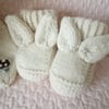 Hand knitted baby bunny booties 