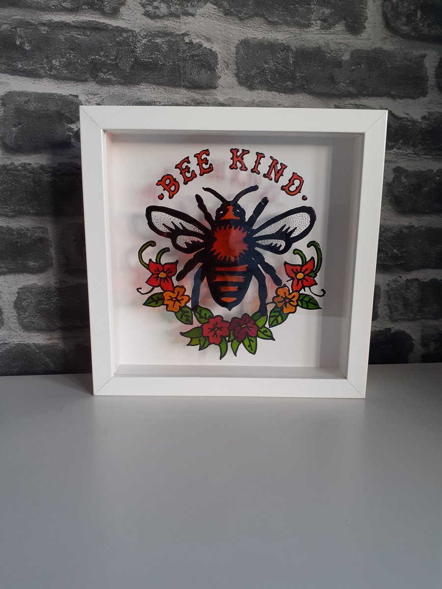Bee Kind hand painted picture suncatcher