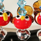 Jingle Robin Flameworked glass decoration