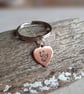 Heart Shaped Fox Key Ring - Hand Stamped Copper  - 7th Anniversary Gift - Image 3