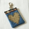 Fabric Heart Keyring