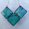 ENAMELLED TRIPLE SHAPED NECKLACE WITH STERLING SILVER