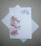 hand painted floral sympathy blank inside card ( ref FA 32 F4 )