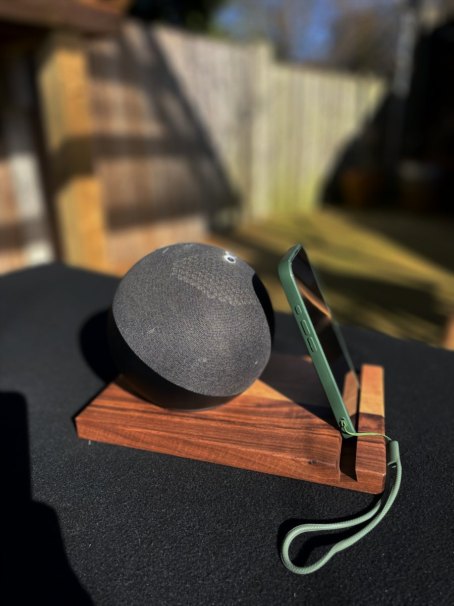 Amazon Echo Stand – Walnut & Cherry Speaker & Phone Stand – No.5