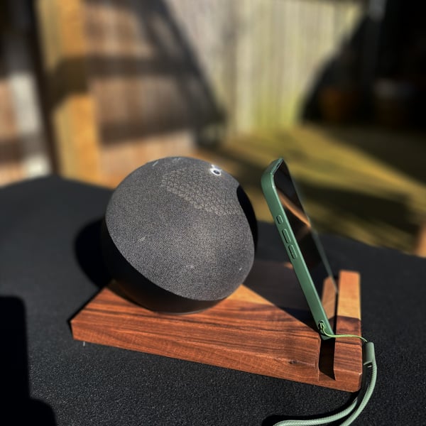 Amazon Echo Stand – Walnut & Cherry Speaker & Phone Stand – No.5