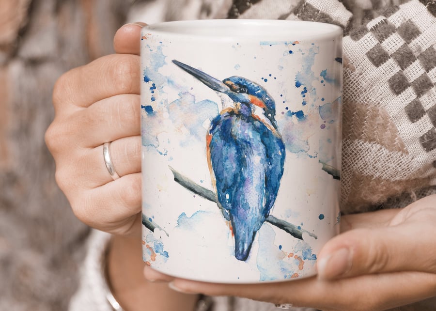 KINGFISHER BIRD MUG by Naomi Neale. Country cottage kitchen and dining