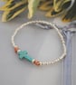 Silver and Cross Stretch bracelet - copper - Image 4