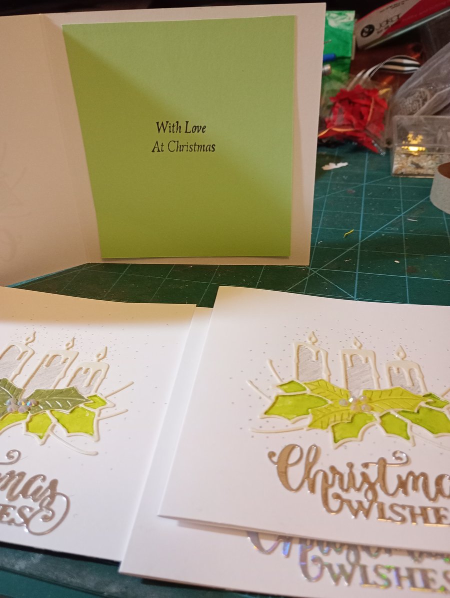 Pack of 5 candle Christmas cards
