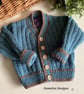 Hand Knitted Baby Boys Cardigan Size 9-18 months 