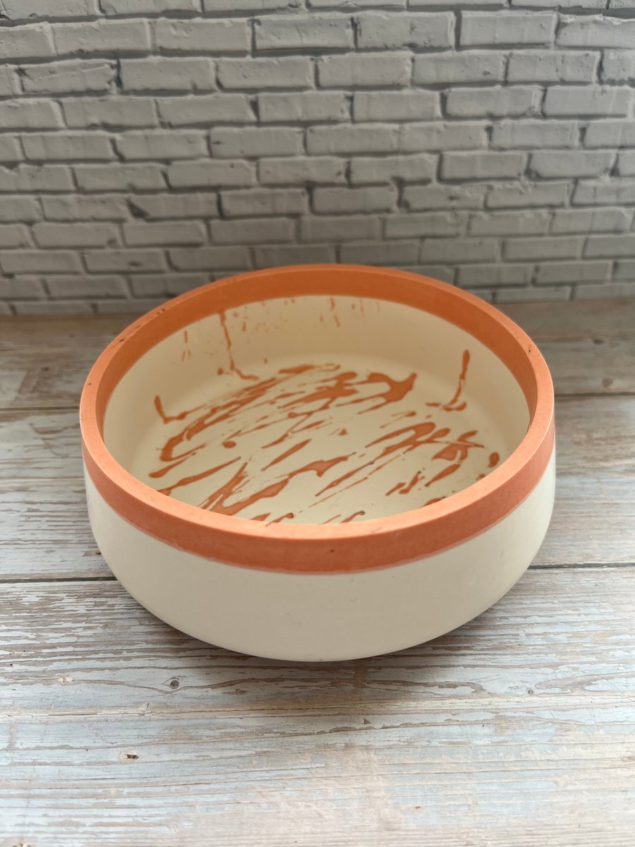 Orange and Cream Decorative Bowl