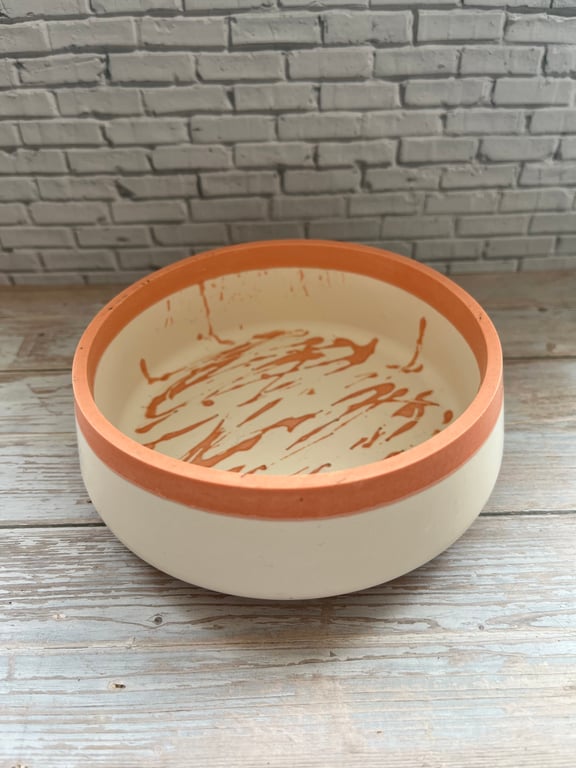 Orange and Cream Decorative Bowl
