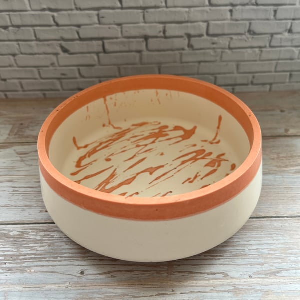 Orange and Cream Decorative Bowl