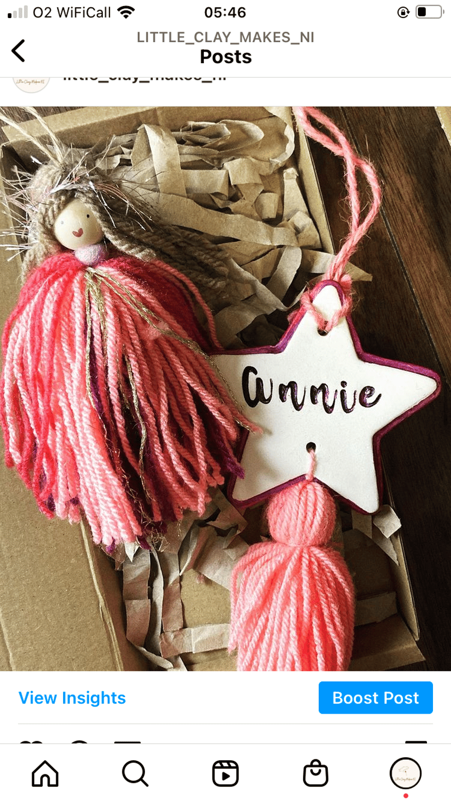 Little tassel doll and matching tasseled clay star 