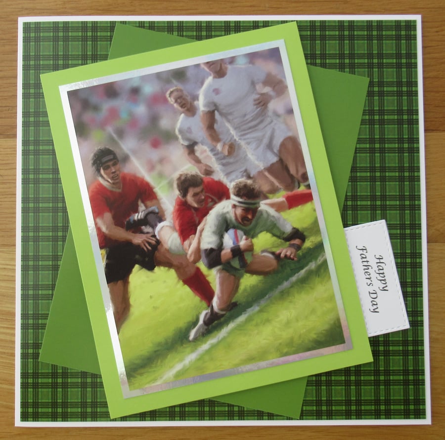 Rugby Match - 8x8" Father's Day Card