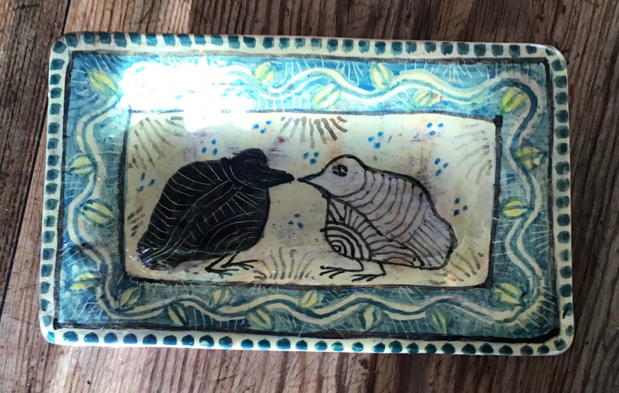 Little square bird dish