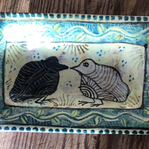 Little square bird dish