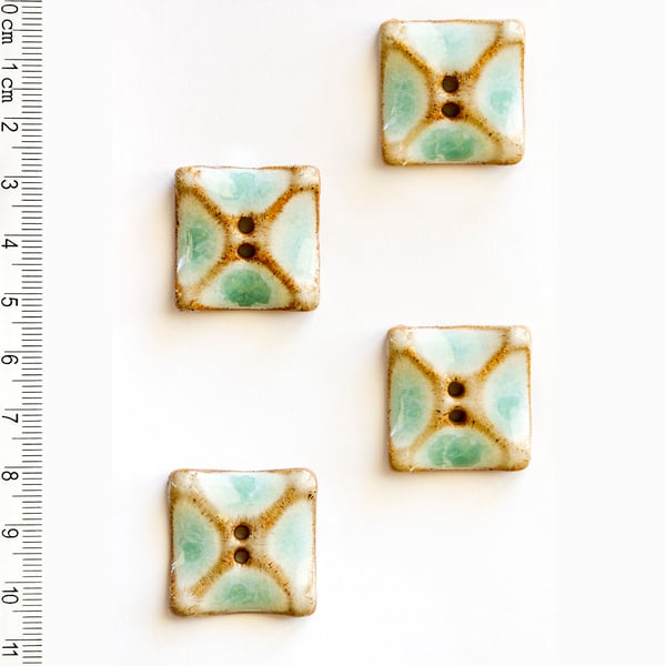 Square Statement Buttons, Handmade Coat Buttons, Gift for Knitter Crafter