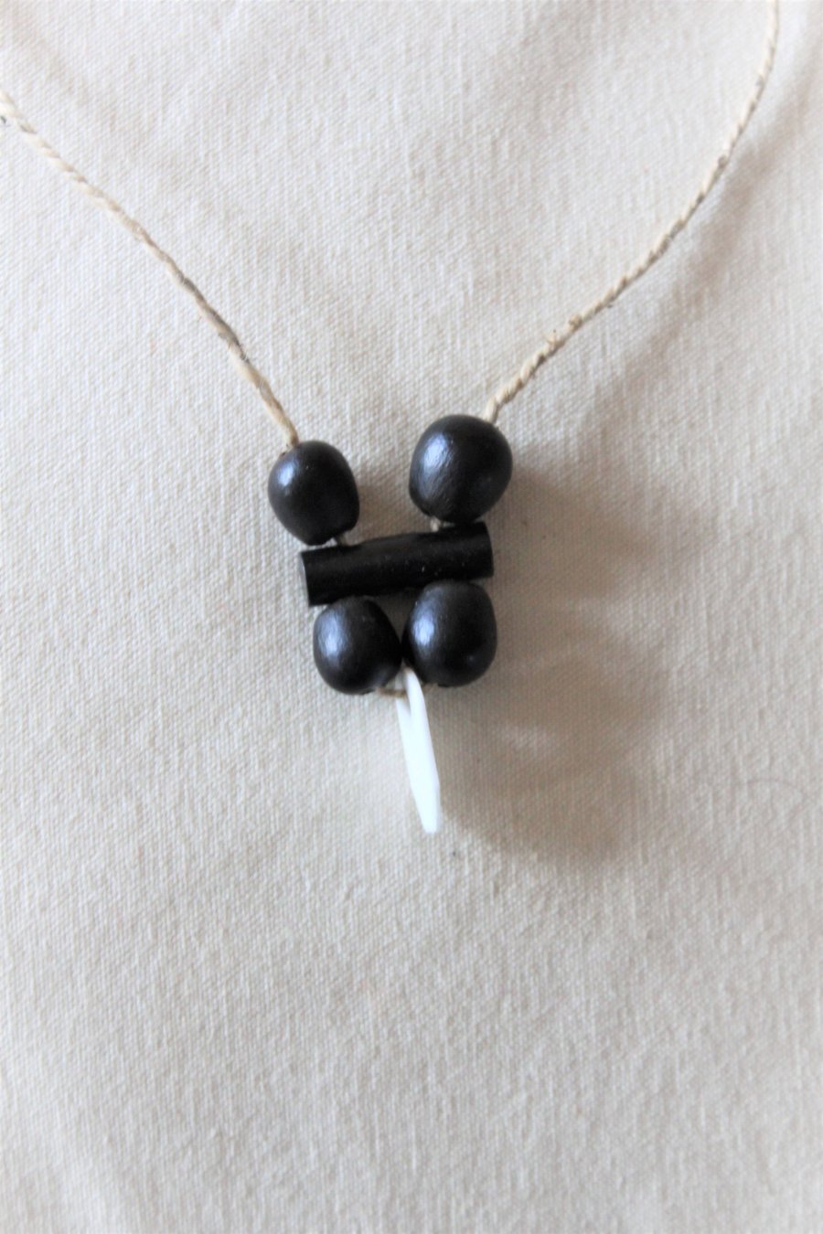 Bushcraft Necklace (ceramic and nettle)