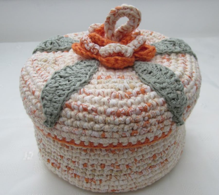 Crochet Basket with Lid
