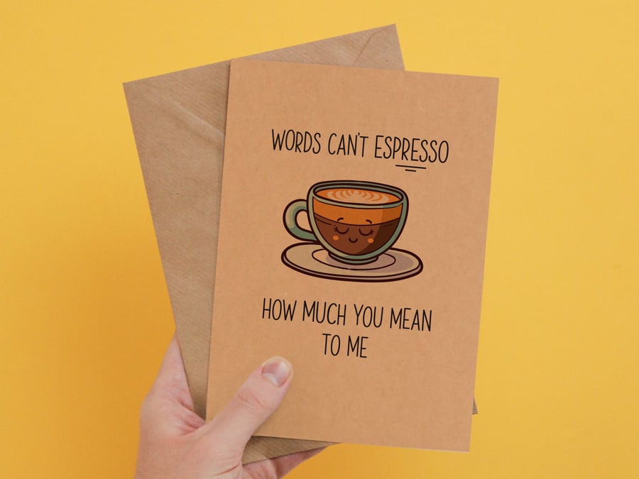 Coffee pun mothers day card funny mothers day card, A5 card