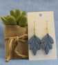 Textured Leaf Dangle Earrings - Image 1