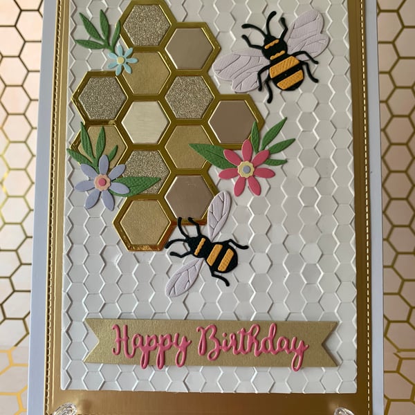 Handmade Bee Birthday Card