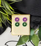 Green and Purple Double Hoop Earrings - Image 7