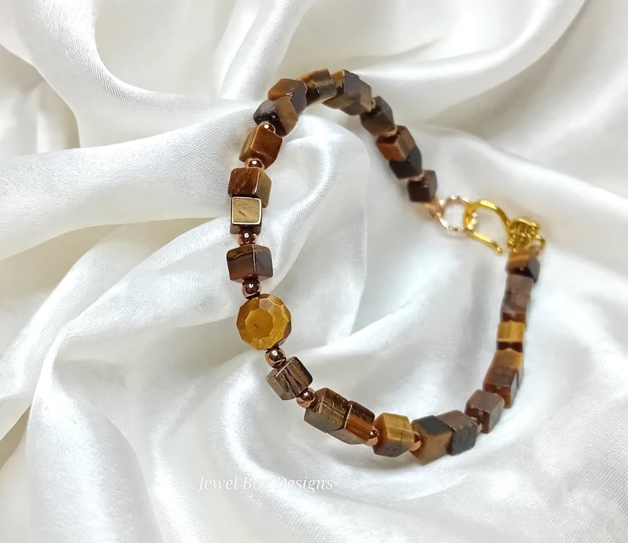 Tiger Eye Blocks Bracelet