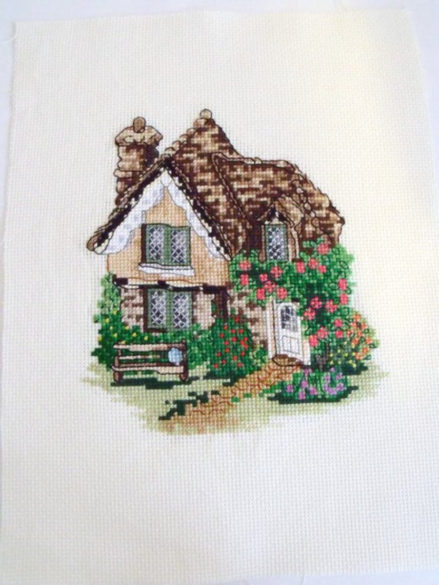 cottage cross stitch for a new home or house warming gift