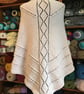 Hand knitted Lace Shawl in soft Champagne colour yarn - Image 2