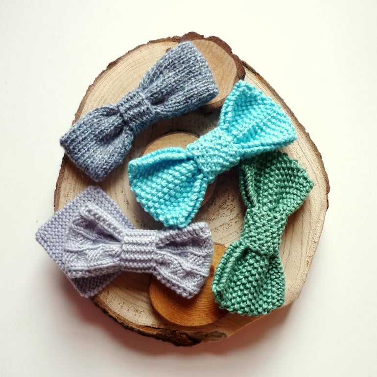 Men's bows gift set - Guys stocking fillers - Knitted cotton bows