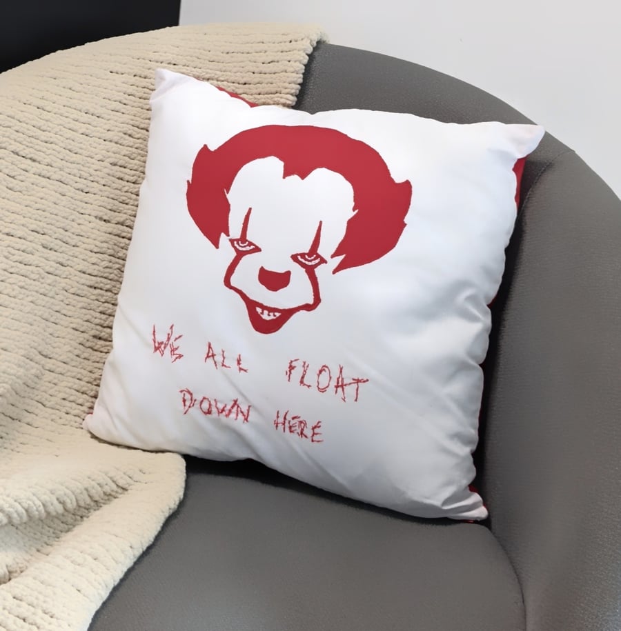Pennywise "We all float down here" Appliqué Cushion