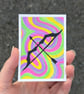 Neon Bow and Arrow Original Art ACEO 02