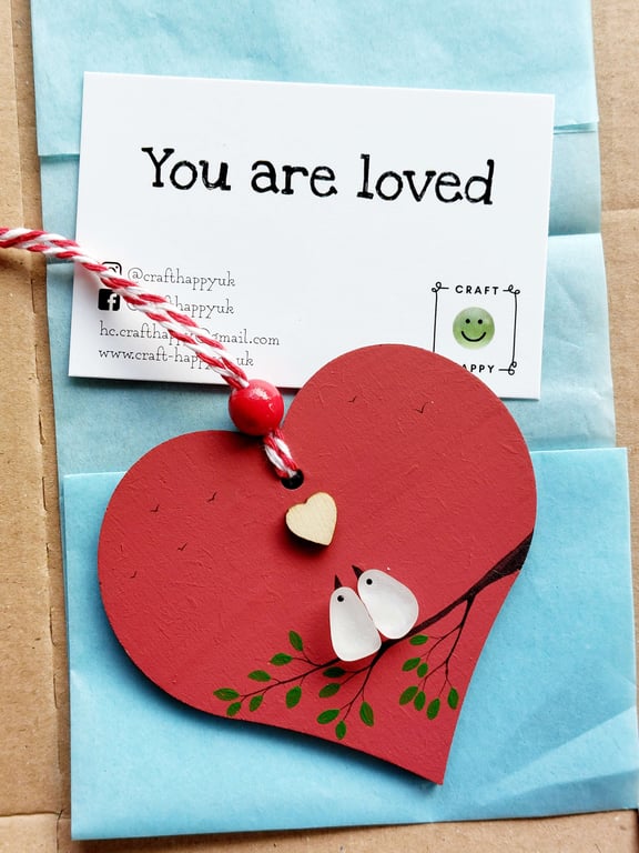 Sea Glass Romantice Hanging Ornament, Lovebirds Engagement, Wedding, Valentine