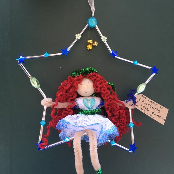 Fairy In A Star Decoration - Blue